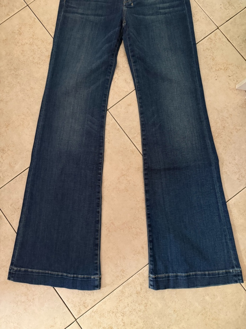 7 For All Mankind Dark Indigo Jeans with Gold Hardware - Picture 3 of 8